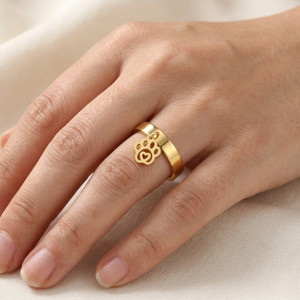 Heart Inside Paw Ring