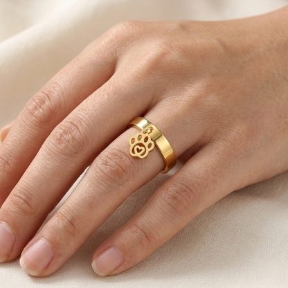 Heart Inside Paw Ring
