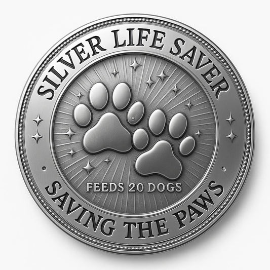 SILVER LIFE SAVER BADGE - FEEDS 40 DOGS