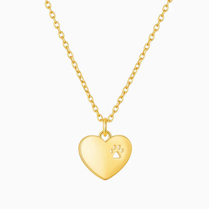 Heart Paw Print Necklace