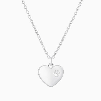 Heart Paw Print Necklace