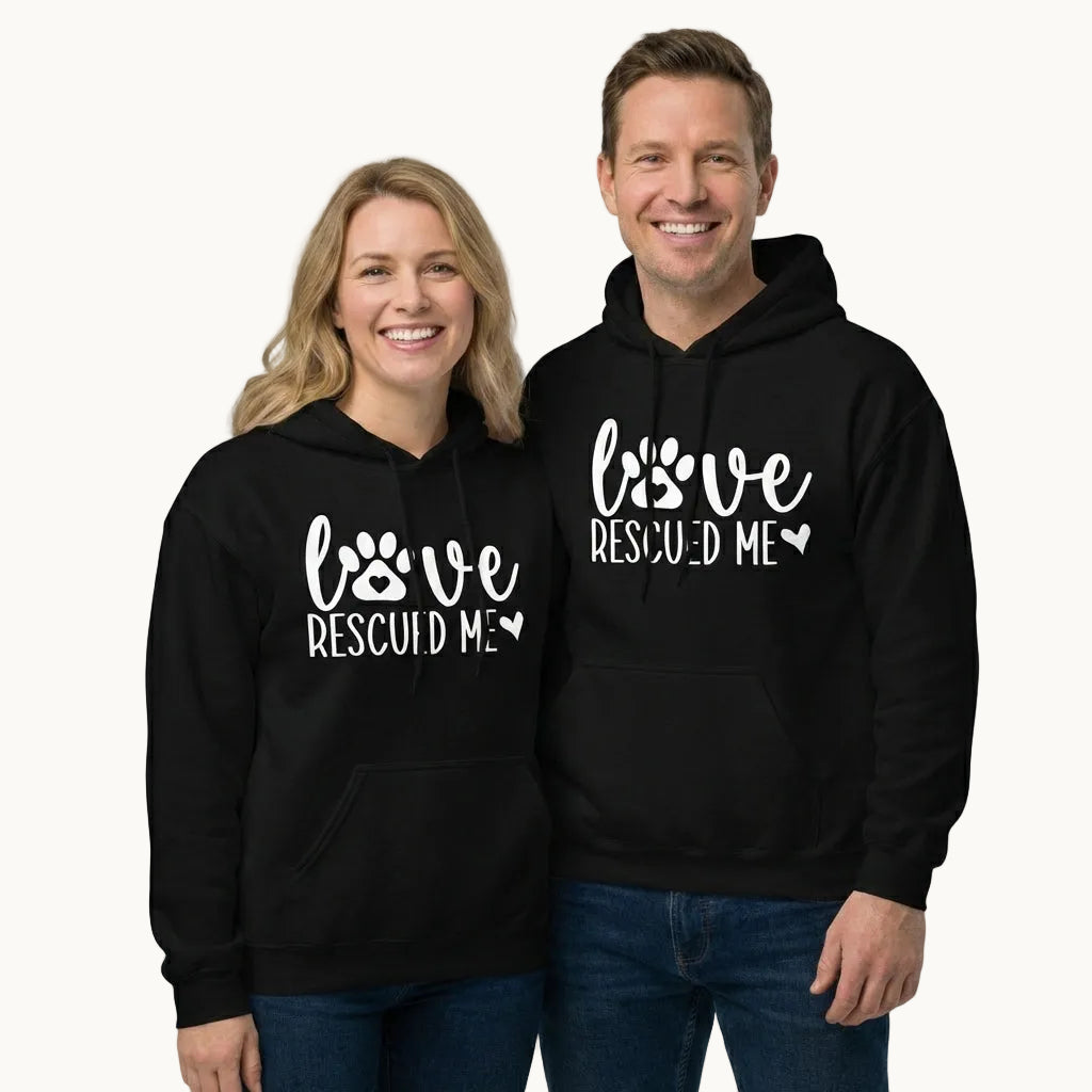 Love Rescued Me Unisex Hoodie for Dog Lovers