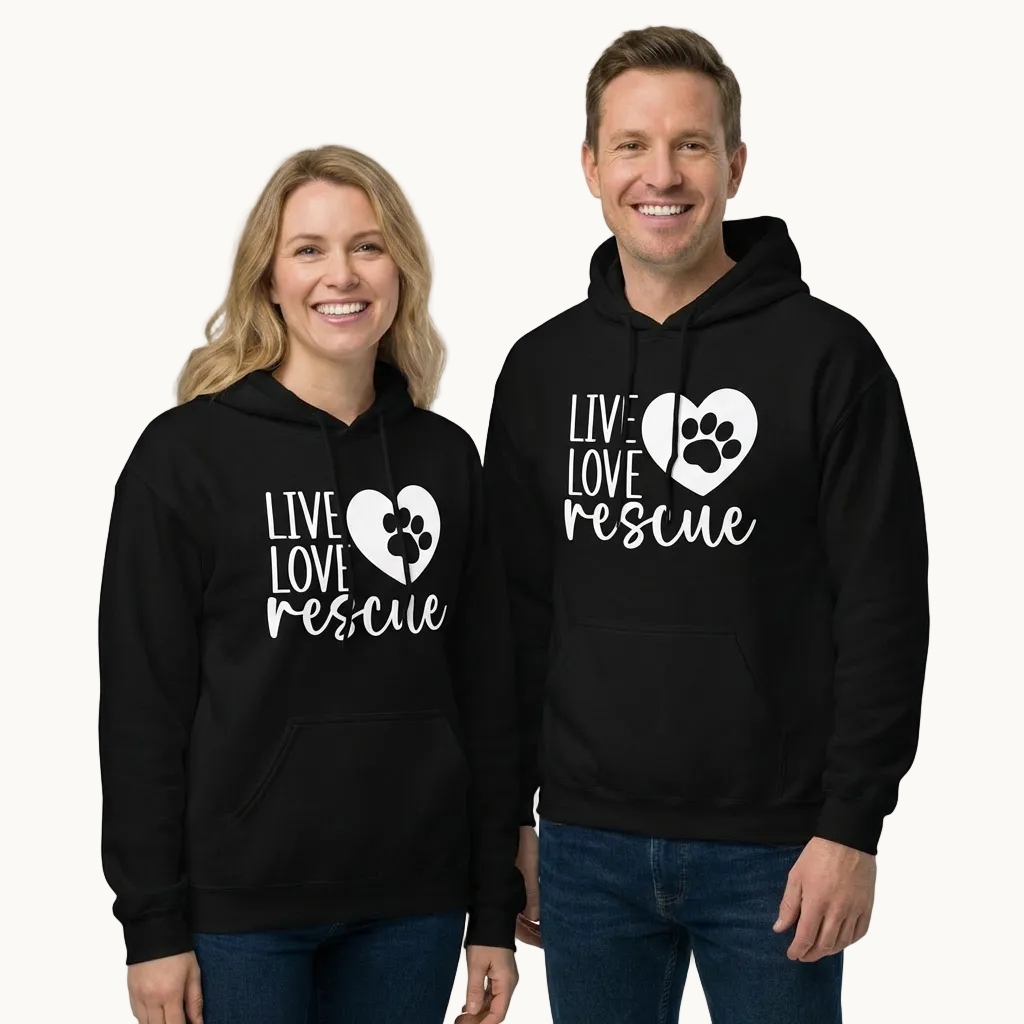 Live Love Rescue Dog Lovers Unisex Hoodie