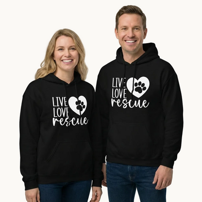 Live Love Rescue Dog Lovers Unisex Hoodie