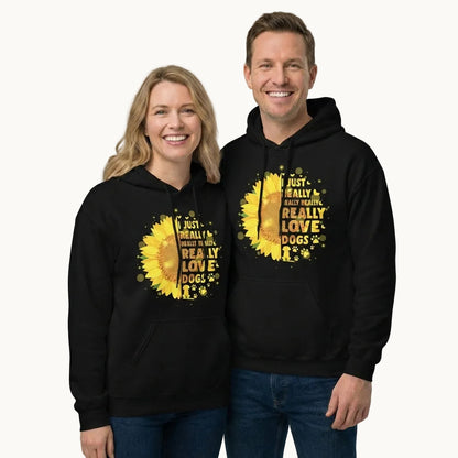 I Just Really Really Really Love Dogs Sunflower Hoodie