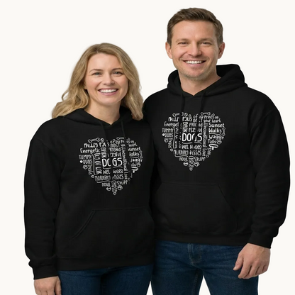 Dog Heart Word Art Unisex Hoodie