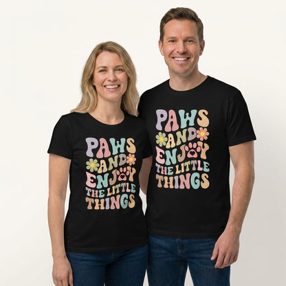 Paws and Enjoy The Little Things Dog Lovers Tee