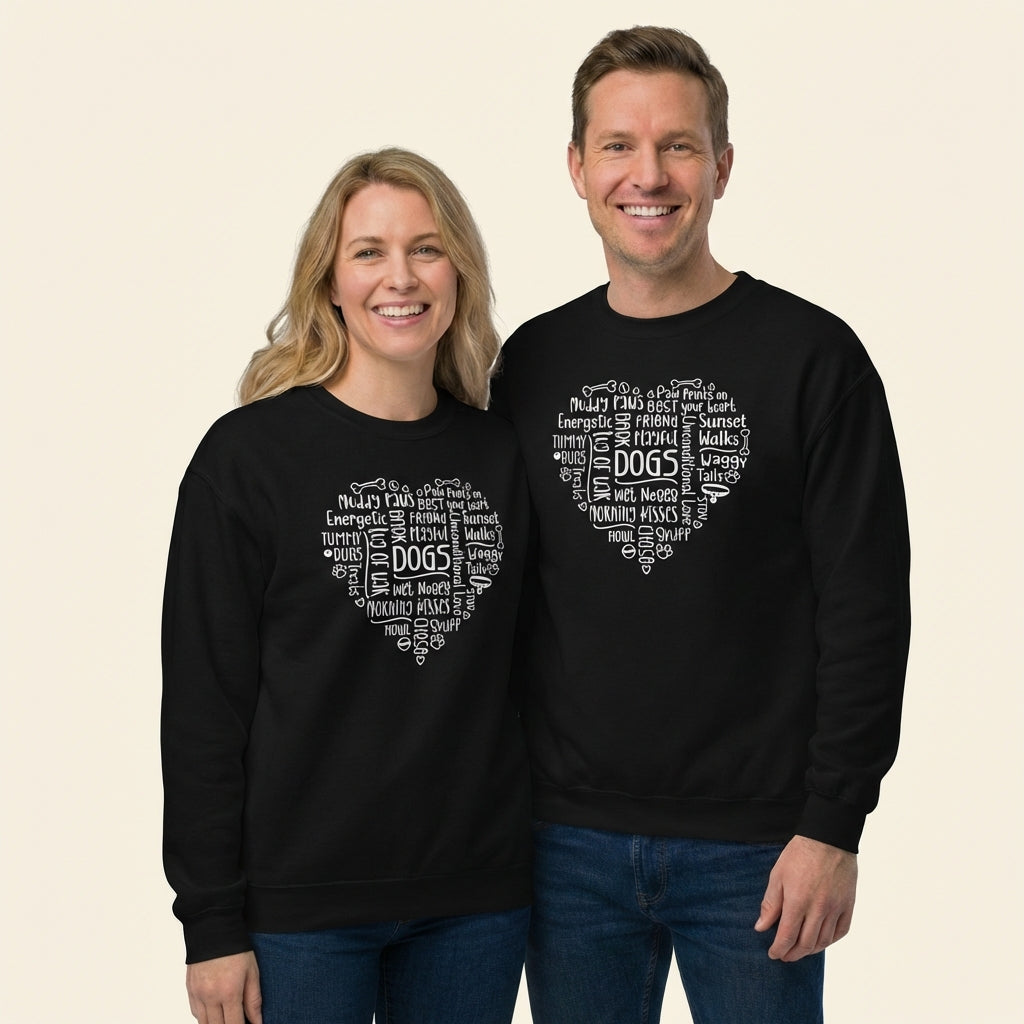 Dog Heart Word Art Unisex Sweatshirt