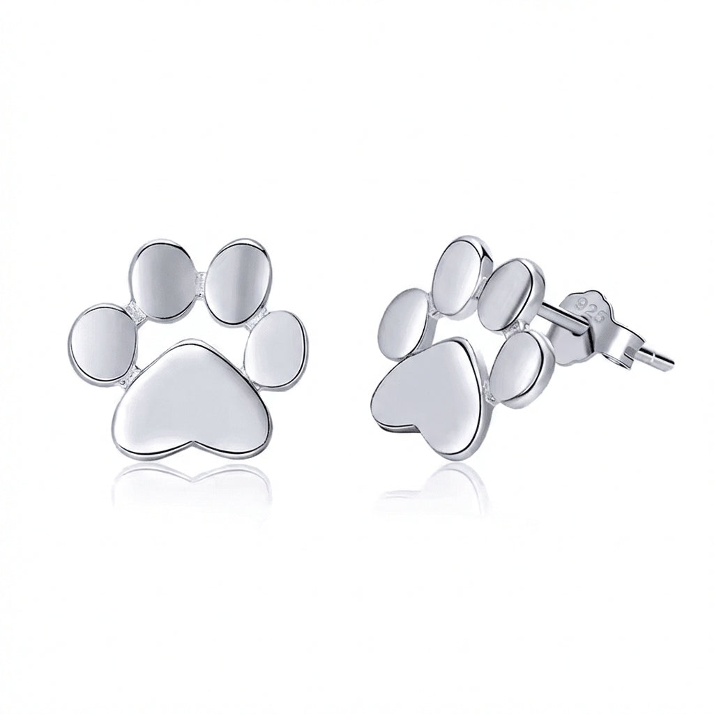 925 Sterling Silver Pawprint Earring