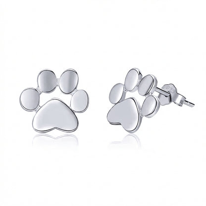925 Sterling Silver Pawprint Earring