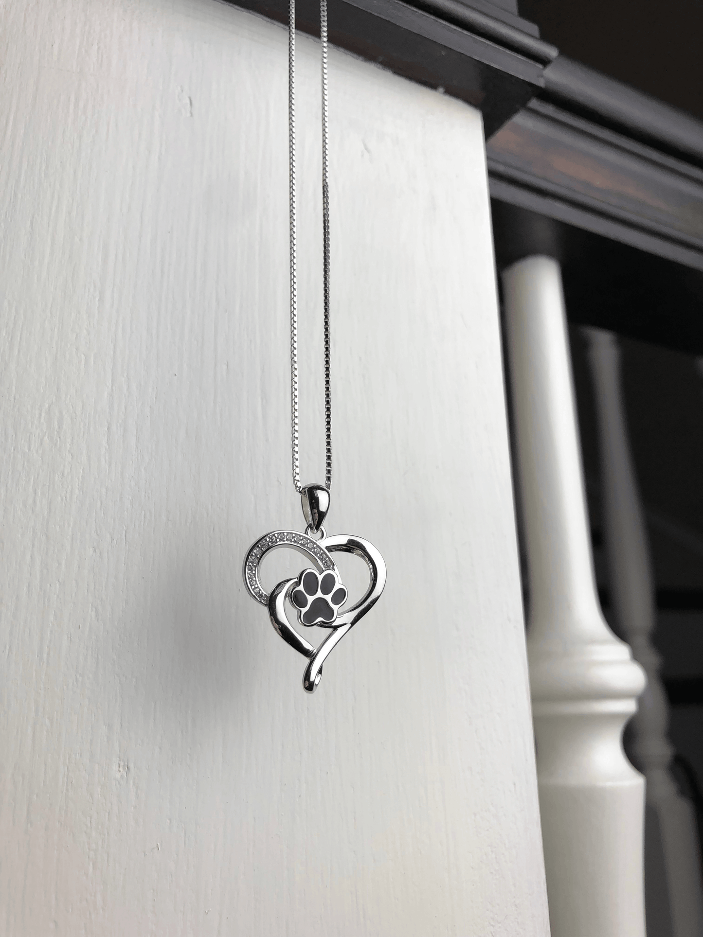 Stainless Steel Infinity Necklace with Heart & Paw VIP