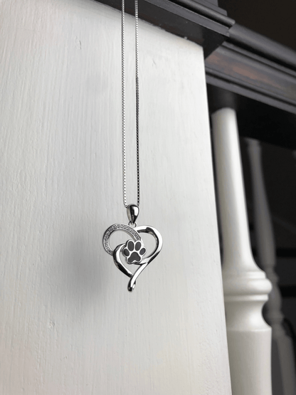 Stainless Steel Infinity Necklace with Heart & Paw VIP