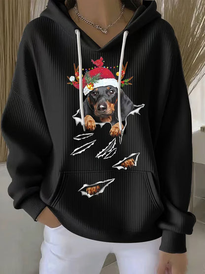 Festive Dog Print Sweatshirt