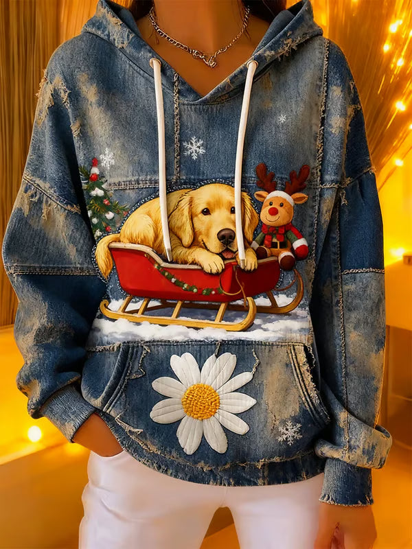 Casual Animal Print Hoodie