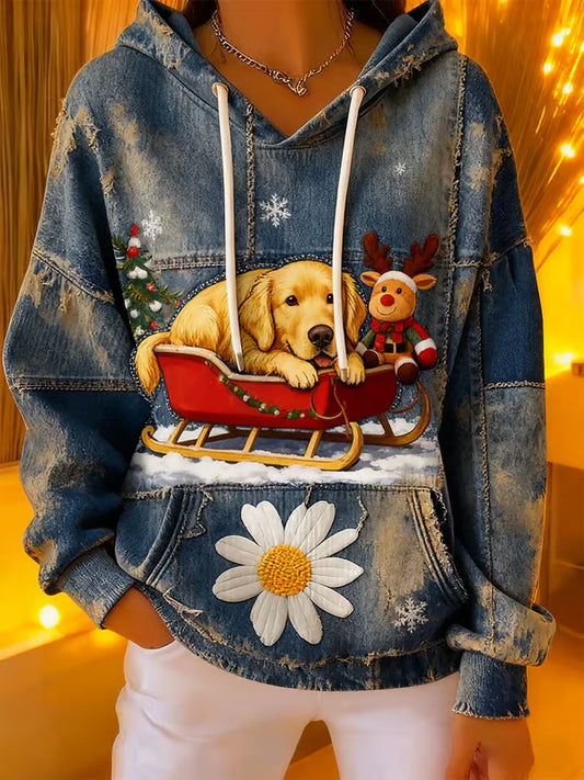 Casual Animal Print Hoodie