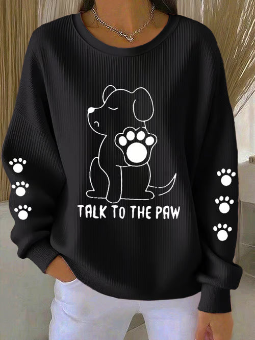Puppy Print Casual Sweatshirt