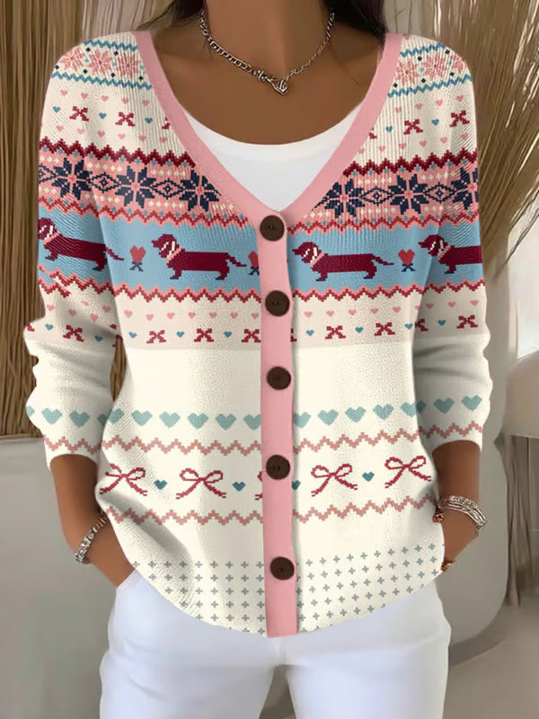 Festive Dachshund Cardigan