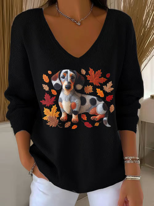 Casual Dog Print Top