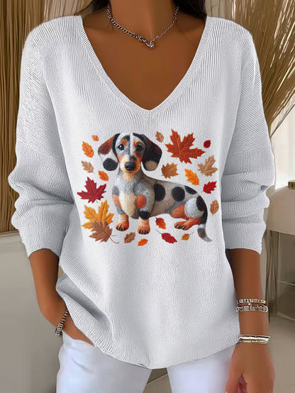 Casual Dog Print Top