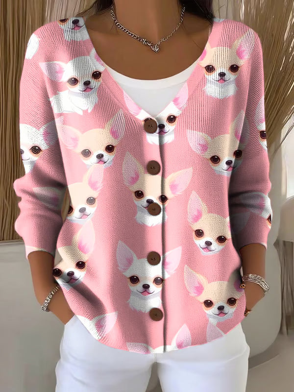 Chihuahua Graphic Cardigan