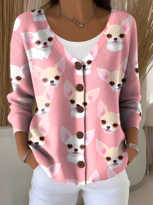 Chihuahua Graphic Cardigan