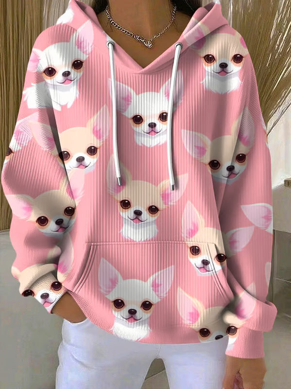 Cute Dog Print Hoodie