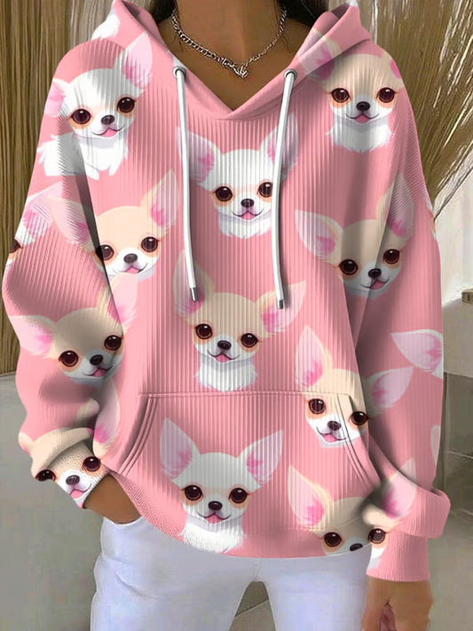 Cute Dog Print Hoodie