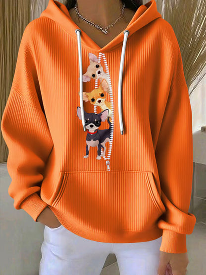 Cute Dog Print Hoodie