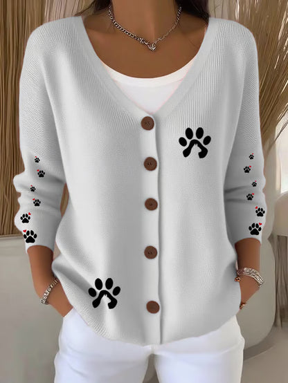 Casual Paw Print Sweatshirt