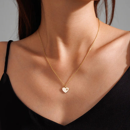 Heart Paw Print Necklace