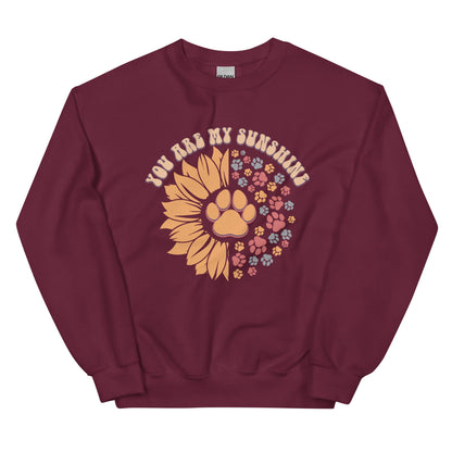 You Are My Sunshine Sunflower Paw Print Sweatshirt