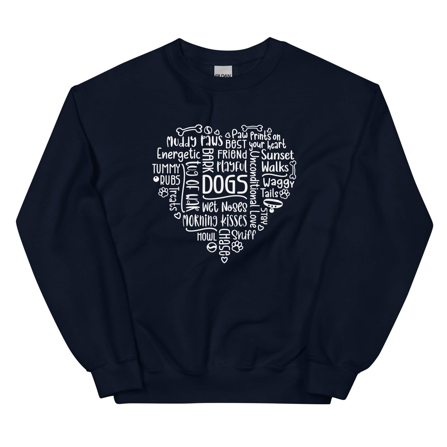 Dog Heart Word Art Unisex Sweatshirt