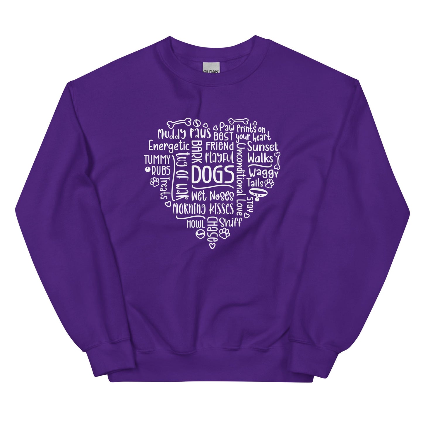 Dog Heart Word Art Unisex Sweatshirt