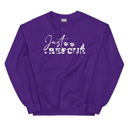 Just Rescue Sweatshirt - Cozy Rescue Dog Lover Pullover