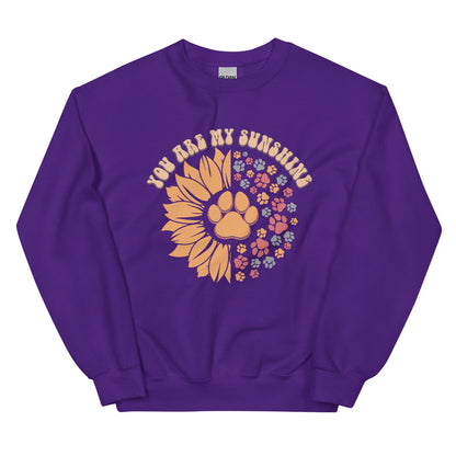 You Are My Sunshine Sunflower Paw Print Sweatshirt