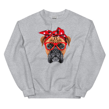 Boxer Mom Cute Face Unisex Sweatshirt