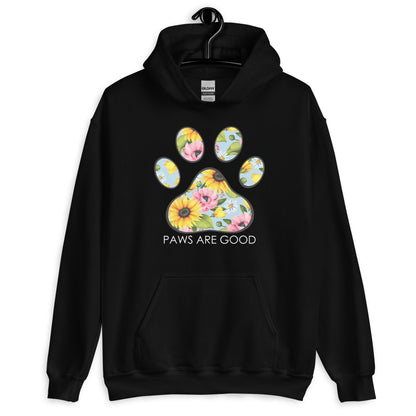Yellow Floral Paw Print Hoodie