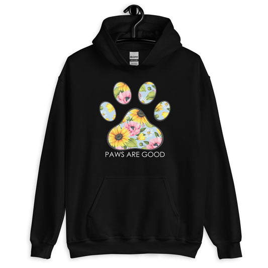 Yellow Floral Paw Print Hoodie