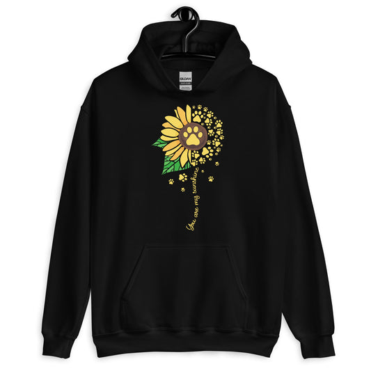 You are My Sunshine Paw Print Sunflower Hoodie