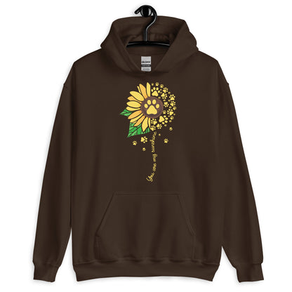 You are My Sunshine Paw Print Sunflower Hoodie