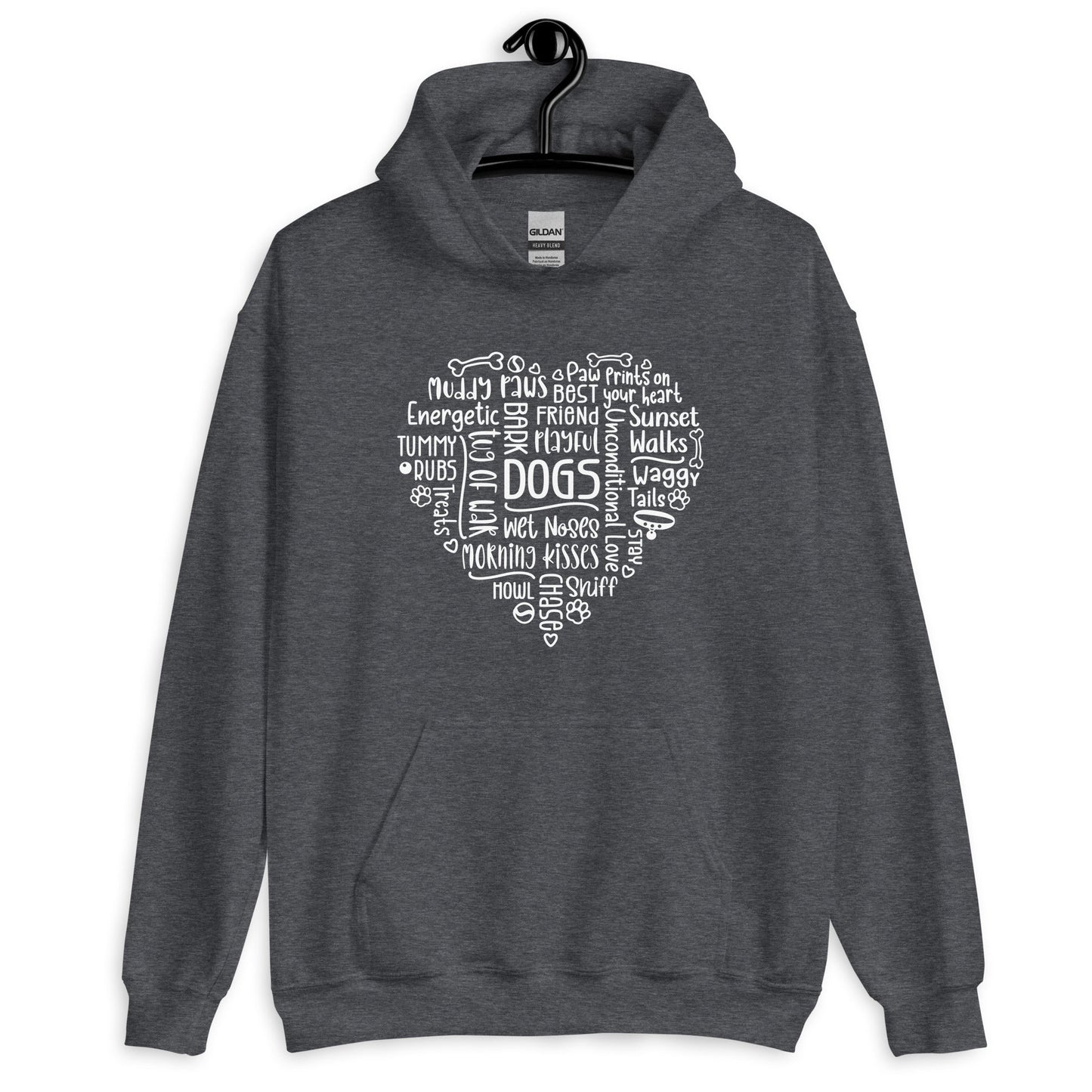 Dog Heart Word Art Unisex Hoodie