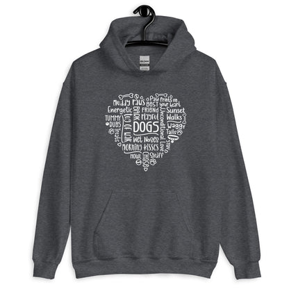 Dog Heart Word Art Unisex Hoodie