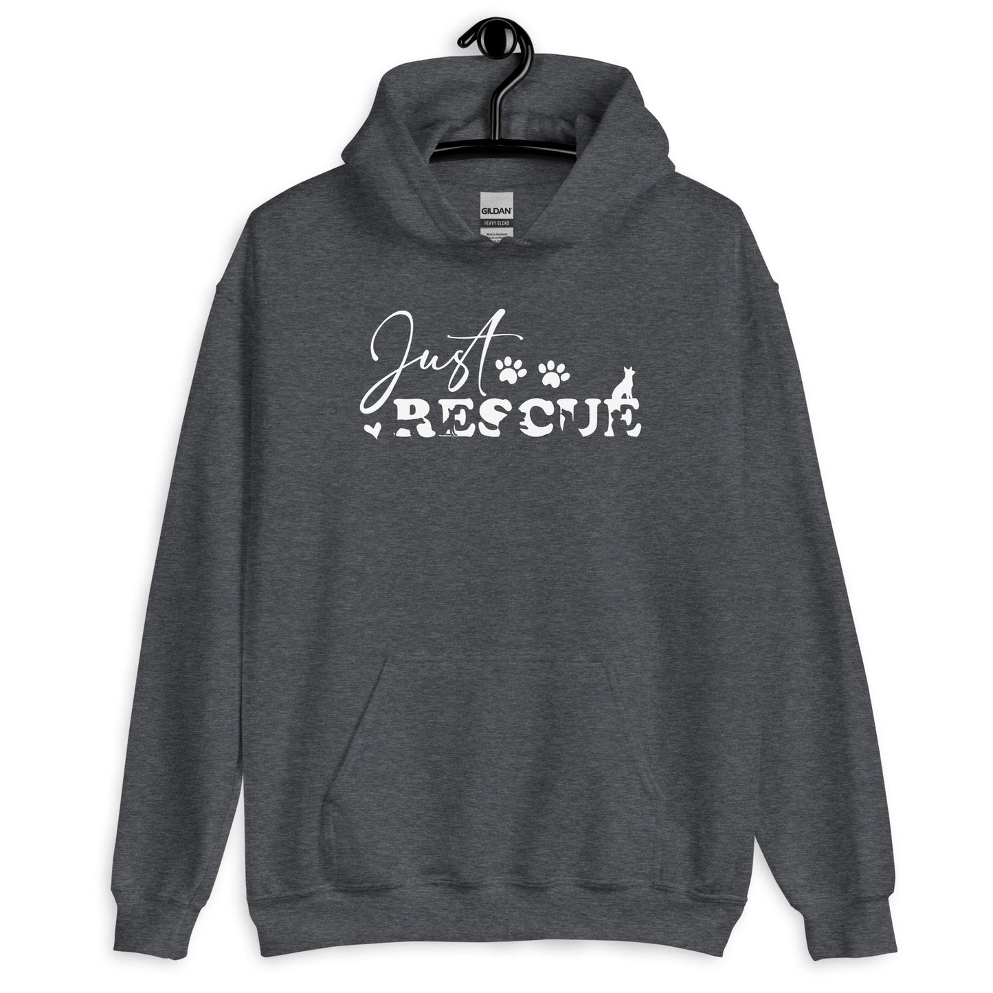 Just Rescue Hoodie - Rescue Dog Lover Pullover for Shelter Advocates