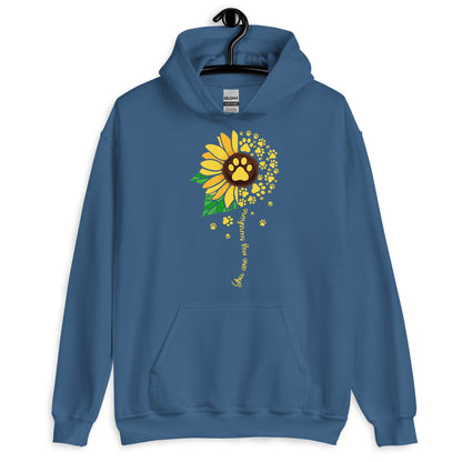 You are My Sunshine Paw Print Sunflower Hoodie