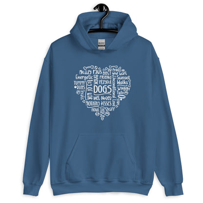 Dog Heart Word Art Unisex Hoodie