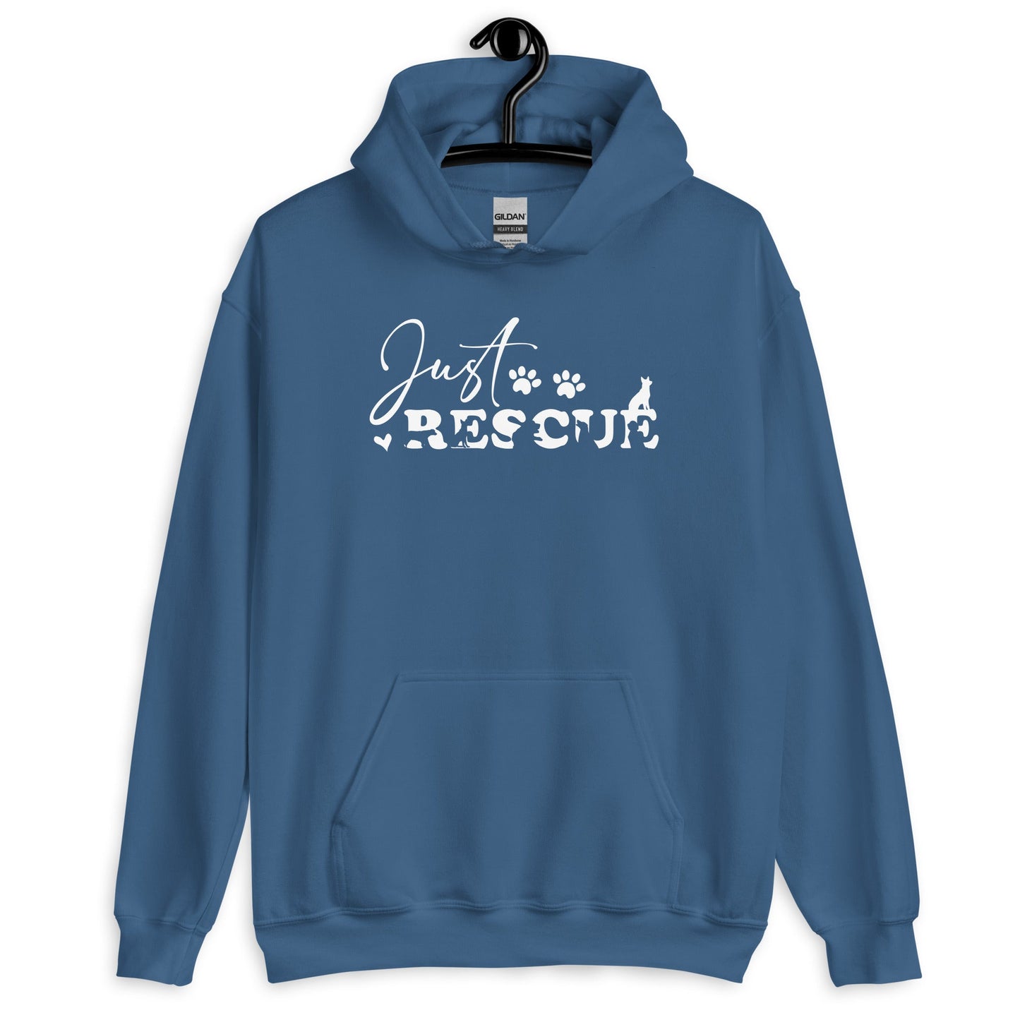Just Rescue Hoodie - Rescue Dog Lover Pullover for Shelter Advocates