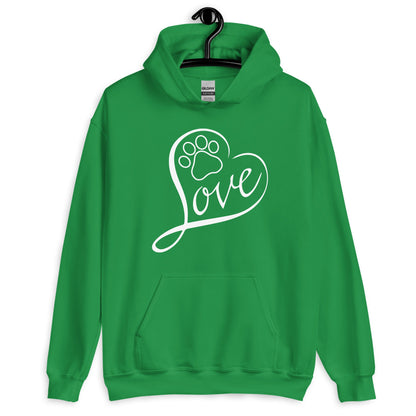 Love Dog Paw Print Hoodie