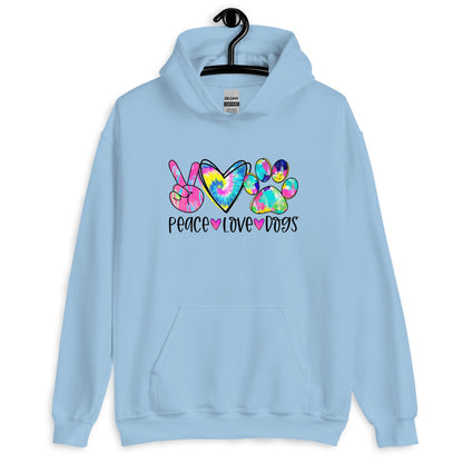 Peace Love Dogs Tie Dye Hoodie