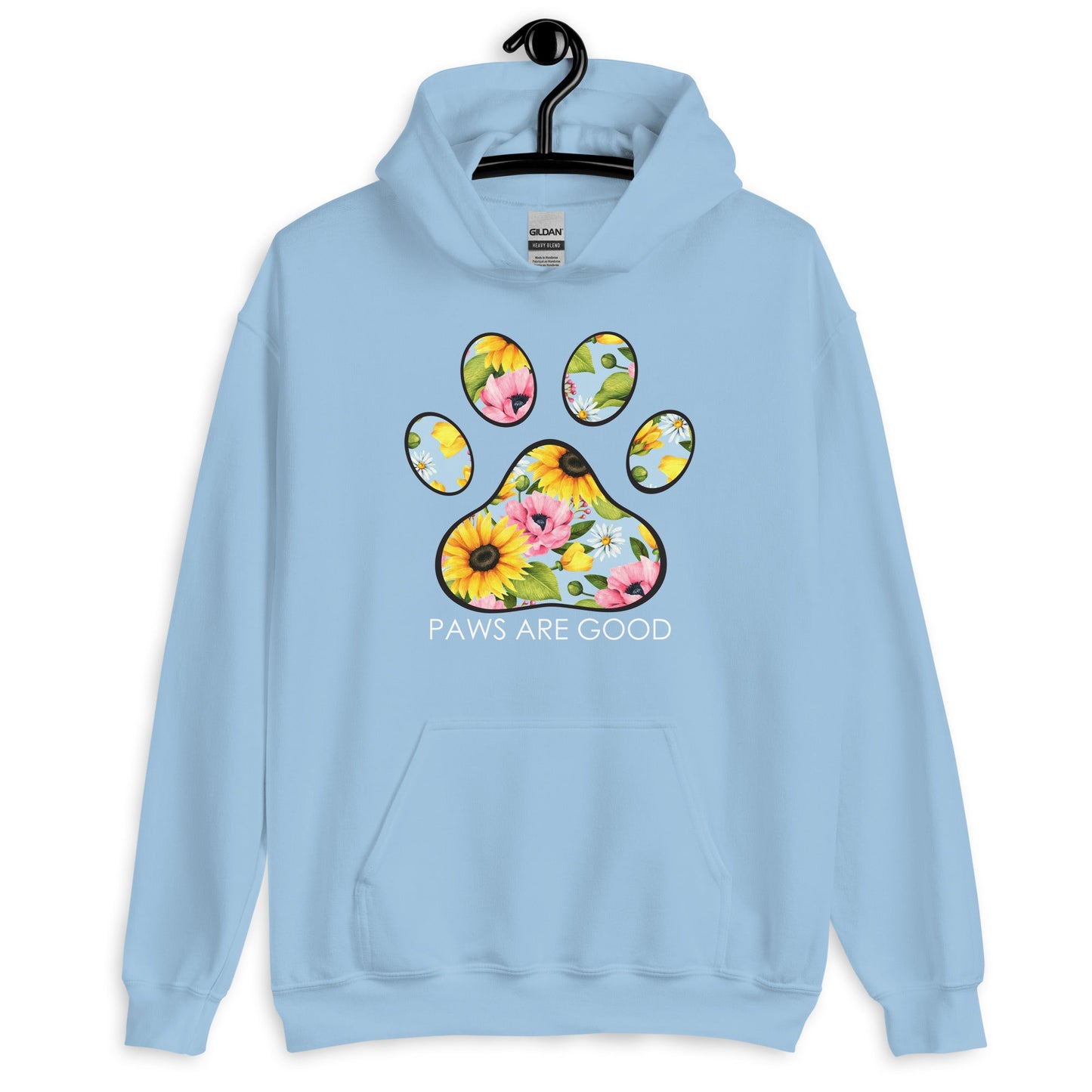 Yellow Floral Paw Print Hoodie