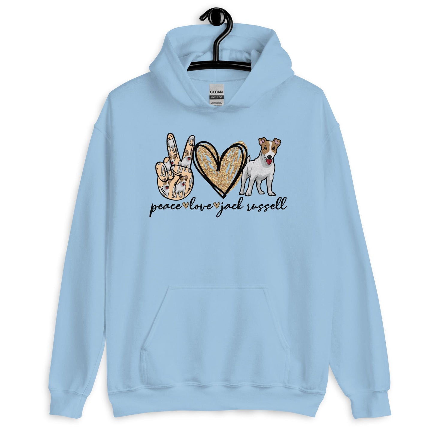 Peace Love Jack Russell Unisex Hoodie